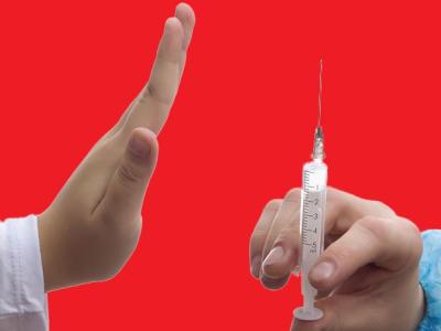 person refusing COVID-19 vaccine